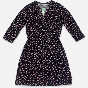 Collective Concepts Theia Faux Wrap Jersey Dress Navy & Pink Floral Fits Small